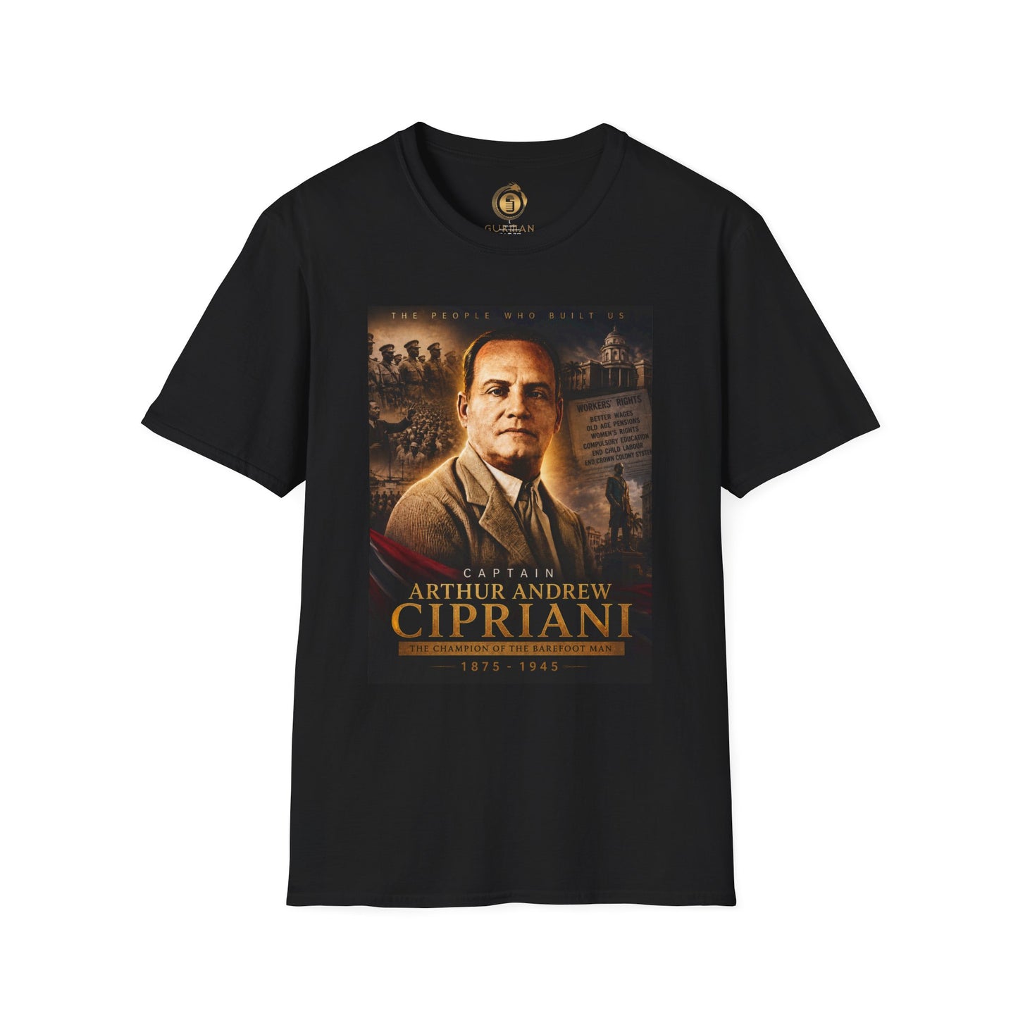 Historical Portrait T-Shirt — 'Arthur Andrew Cipriani' Retro Collage